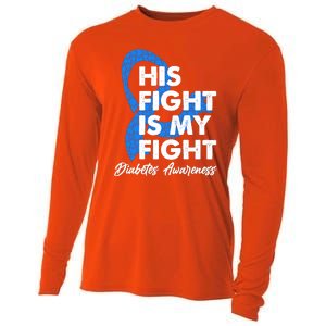 His Fight Is My Fight Diabetes Awareness Cooling Performance Long Sleeve Crew