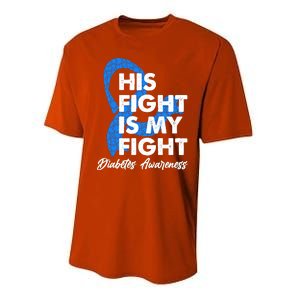 His Fight Is My Fight Diabetes Awareness Performance Sprint T-Shirt