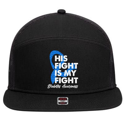 His Fight Is My Fight Diabetes Awareness 7 Panel Mesh Trucker Snapback Hat