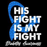 His Fight Is My Fight Diabetes Awareness 16 in Basic Backpack