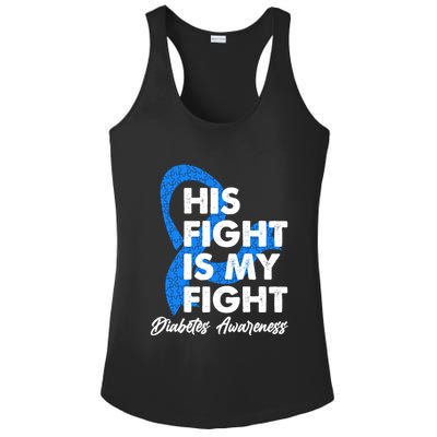 His Fight Is My Fight Diabetes Awareness Ladies PosiCharge Competitor Racerback Tank