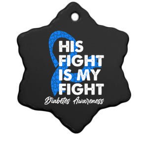 His Fight Is My Fight Diabetes Awareness Ceramic Star Ornament