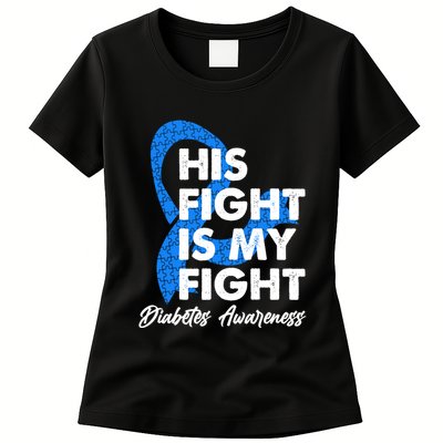 His Fight Is My Fight Diabetes Awareness Womens T-Shirt