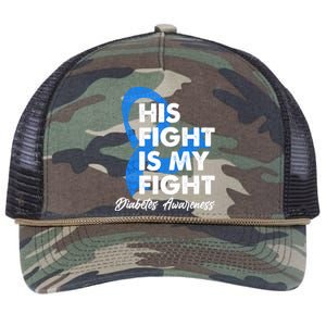 His Fight Is My Fight Diabetes Awareness Retro Rope Trucker Hat Cap