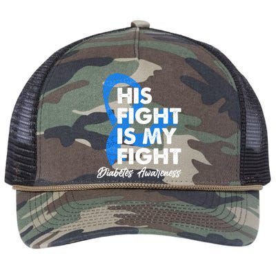 His Fight Is My Fight Diabetes Awareness Retro Rope Trucker Hat Cap