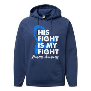 His Fight Is My Fight Diabetes Awareness Performance Fleece Hoodie