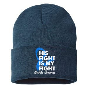 His Fight Is My Fight Diabetes Awareness Sustainable Knit Beanie