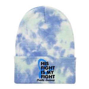 His Fight Is My Fight Diabetes Awareness Tie Dye 12in Knit Beanie