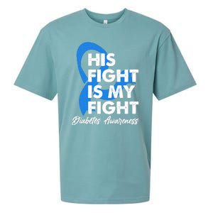 His Fight Is My Fight Diabetes Awareness Sueded Cloud Jersey T-Shirt