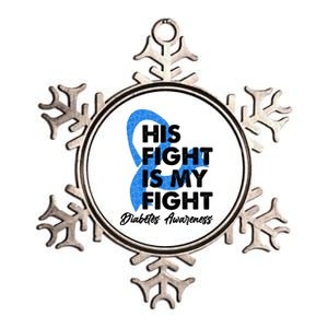 His Fight Is My Fight Diabetes Awareness Metallic Star Ornament