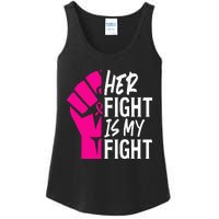 Her Fight Is My Fight Breast Cancer Awareness Family Support Ladies Essential Tank