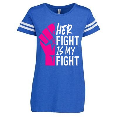 Her Fight Is My Fight Breast Cancer Awareness Family Support Enza Ladies Jersey Football T-Shirt