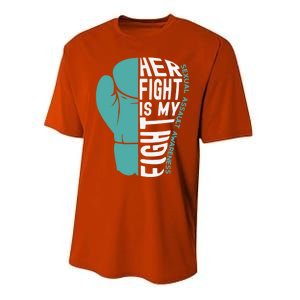 Her Fight Is My Fight Sexual Assault Awareness Boxing Glove Cute Gift Performance Sprint T-Shirt