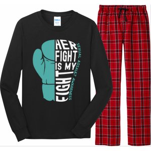 Her Fight Is My Fight Sexual Assault Awareness Boxing Glove Cute Gift Long Sleeve Pajama Set