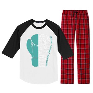 Her Fight Is My Fight Sexual Assault Awareness Boxing Glove Cute Gift Raglan Sleeve Pajama Set