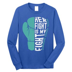 Her Fight Is My Fight Sexual Assault Awareness Boxing Glove Cute Gift Long Sleeve Shirt