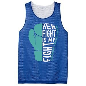 Her Fight Is My Fight Sexual Assault Awareness Boxing Glove Cute Gift Mesh Reversible Basketball Jersey Tank