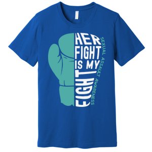 Her Fight Is My Fight Sexual Assault Awareness Boxing Glove Cute Gift Premium T-Shirt