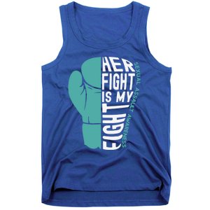 Her Fight Is My Fight Sexual Assault Awareness Boxing Glove Cute Gift Tank Top