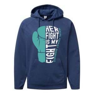 Her Fight Is My Fight Sexual Assault Awareness Boxing Glove Cute Gift Performance Fleece Hoodie