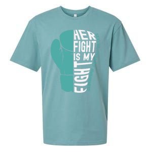 Her Fight Is My Fight Sexual Assault Awareness Boxing Glove Cute Gift Sueded Cloud Jersey T-Shirt