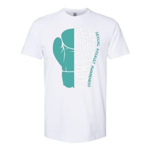 Her Fight Is My Fight Sexual Assault Awareness Boxing Glove Cute Gift Softstyle CVC T-Shirt