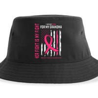 Her Fight Is My Fight I Wear Pink Grandma Breast Cancer Flag Sustainable Bucket Hat