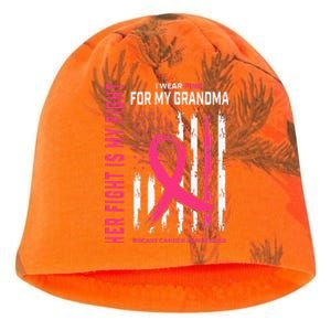 Her Fight Is My Fight I Wear Pink Grandma Breast Cancer Flag Kati - Camo Knit Beanie