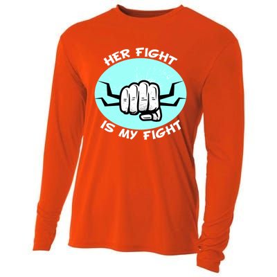 Her Fight Is My Fight Sexual Assault Awareness Month April Gift Cooling Performance Long Sleeve Crew