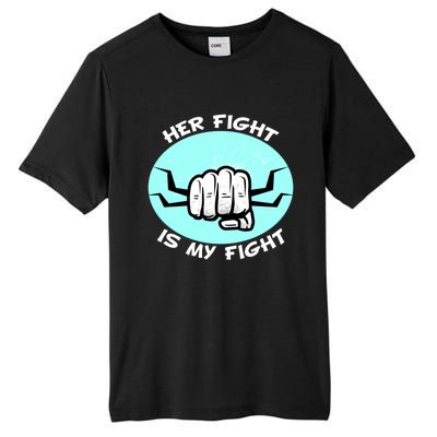 Her Fight Is My Fight Sexual Assault Awareness Month April Gift Tall Fusion ChromaSoft Performance T-Shirt