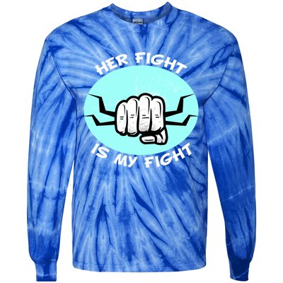 Her Fight Is My Fight Sexual Assault Awareness Month April Gift Tie-Dye Long Sleeve Shirt