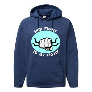 Her Fight Is My Fight Sexual Assault Awareness Month April Gift Performance Fleece Hoodie