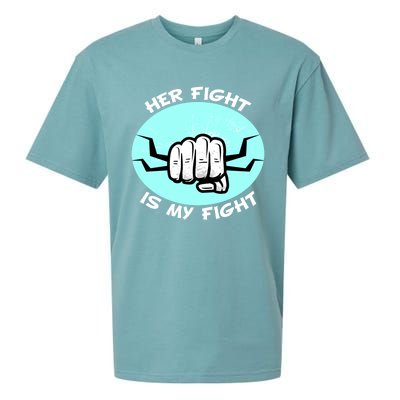 Her Fight Is My Fight Sexual Assault Awareness Month April Gift Sueded Cloud Jersey T-Shirt