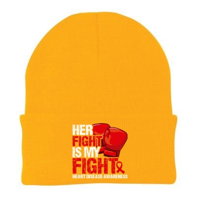 Her Fight Is My Fight Heart Disease Awareness Meaningful Gift Knit Cap Winter Beanie