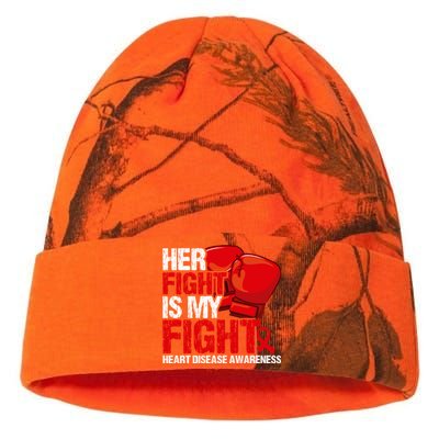 Her Fight Is My Fight Heart Disease Awareness Meaningful Gift Kati Licensed 12" Camo Beanie