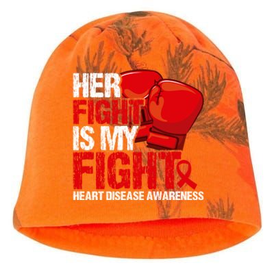 Her Fight Is My Fight Heart Disease Awareness Meaningful Gift Kati - Camo Knit Beanie