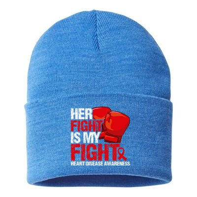 Her Fight Is My Fight Heart Disease Awareness Meaningful Gift Sustainable Knit Beanie