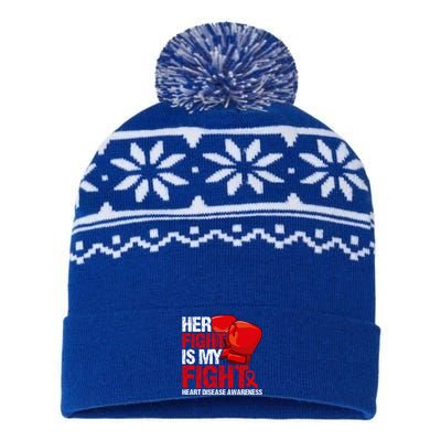 Her Fight Is My Fight Heart Disease Awareness Meaningful Gift USA-Made Snowflake Beanie