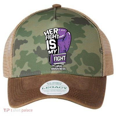 Her Fight Is My Fight Systemic Lupus Erythematosus Purple Legacy Tie Dye Trucker Hat