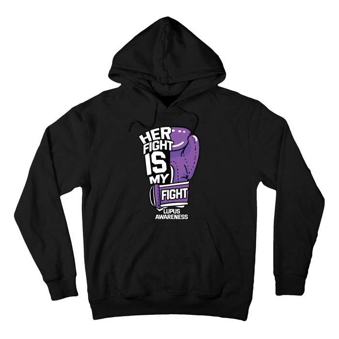 Her Fight Is My Fight Systemic Lupus Erythematosus Purple Hoodie