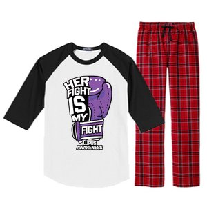 Her Fight Is My Fight Systemic Lupus Erythematosus Purple Raglan Sleeve Pajama Set