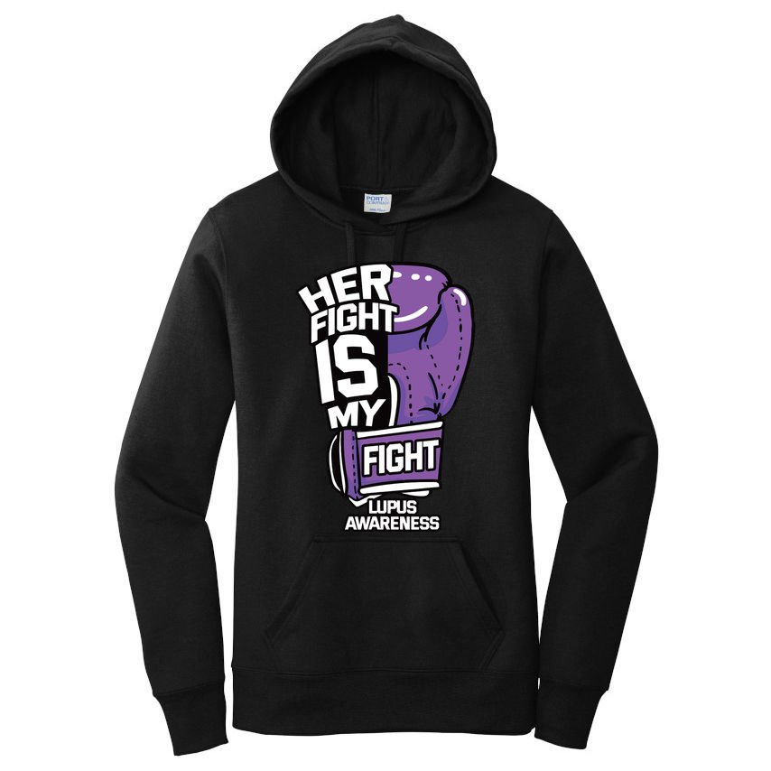 Her Fight Is My Fight Systemic Lupus Erythematosus Purple Women's Pullover Hoodie