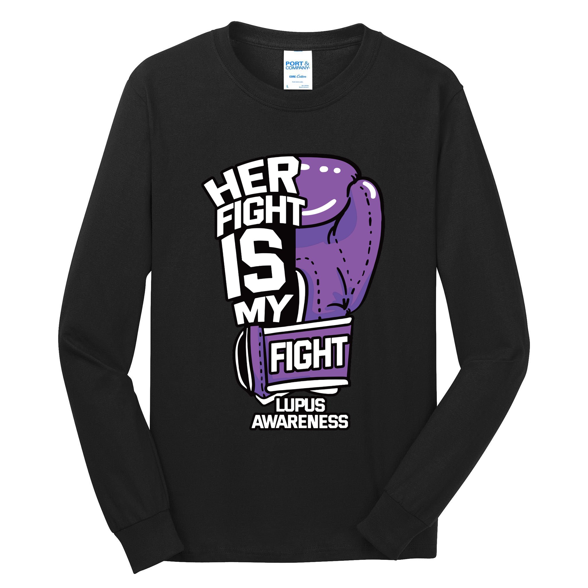 Her Fight Is My Fight Systemic Lupus Erythematosus Purple Tall Long Sleeve T-Shirt