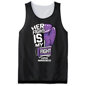 Her Fight Is My Fight Systemic Lupus Erythematosus Purple Mesh Reversible Basketball Jersey Tank