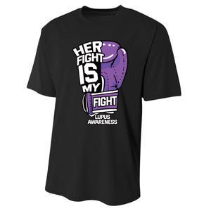 Her Fight Is My Fight Systemic Lupus Erythematosus Purple Performance Sprint T-Shirt