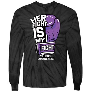 Her Fight Is My Fight Systemic Lupus Erythematosus Purple Tie-Dye Long Sleeve Shirt