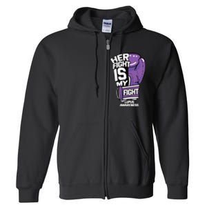 Her Fight Is My Fight Systemic Lupus Erythematosus Purple Full Zip Hoodie