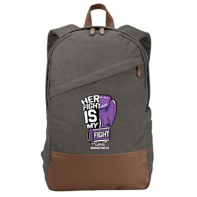 Her Fight Is My Fight Systemic Lupus Erythematosus Purple Cotton Canvas Backpack