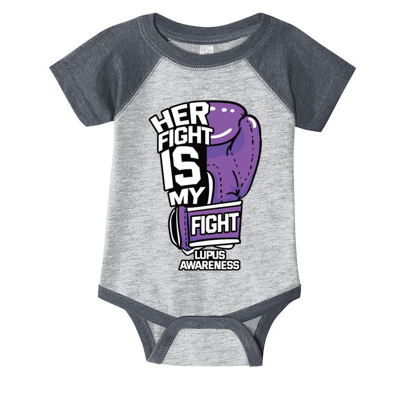 Her Fight Is My Fight Systemic Lupus Erythematosus Purple Infant Baby Jersey Bodysuit