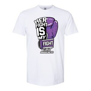 Her Fight Is My Fight Systemic Lupus Erythematosus Purple Softstyle CVC T-Shirt